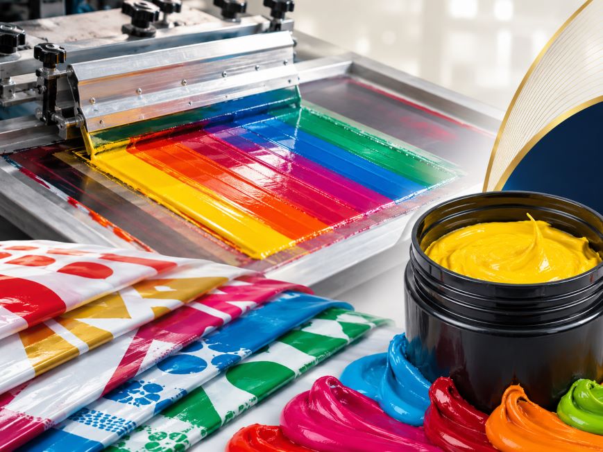 Plastic screen printing ink line